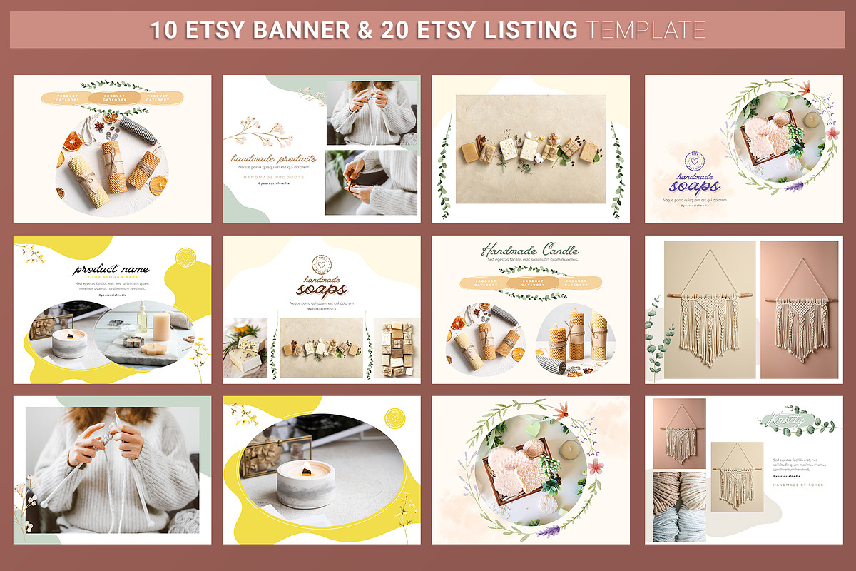 ETSY Shop Kit Canva - Floral, a Templates & Theme by illycreative (Photo 7 of 10)