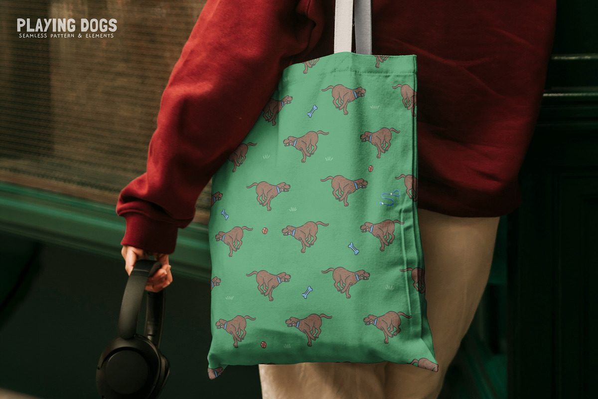 Playing Dogs Patterns & Elements, an Animal Illustration by monkik (Photo 12 of 12)