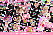 Pastel Neon Instagram Templates, a Social Media Template by SunshineStudioBoutique (Thumbnail 5 of 10)