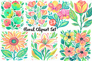 Floral Clipart Set, an Illustration by Daily.Designs (Thumbnail 1 of 3)