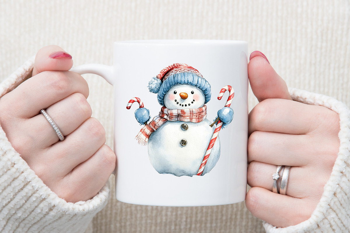 Christmas Pastel Blue Snowman Clipar, an Illustration by Sublimation Artist (Photo 5 of 6)