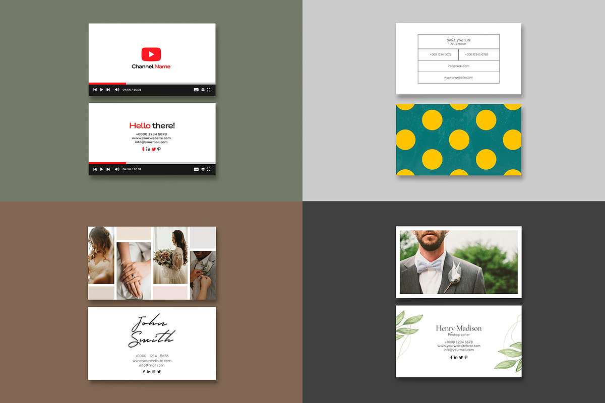 12 Modern Business Cards, a Business Card Template by Saman Osama (Photo 2 of 5)