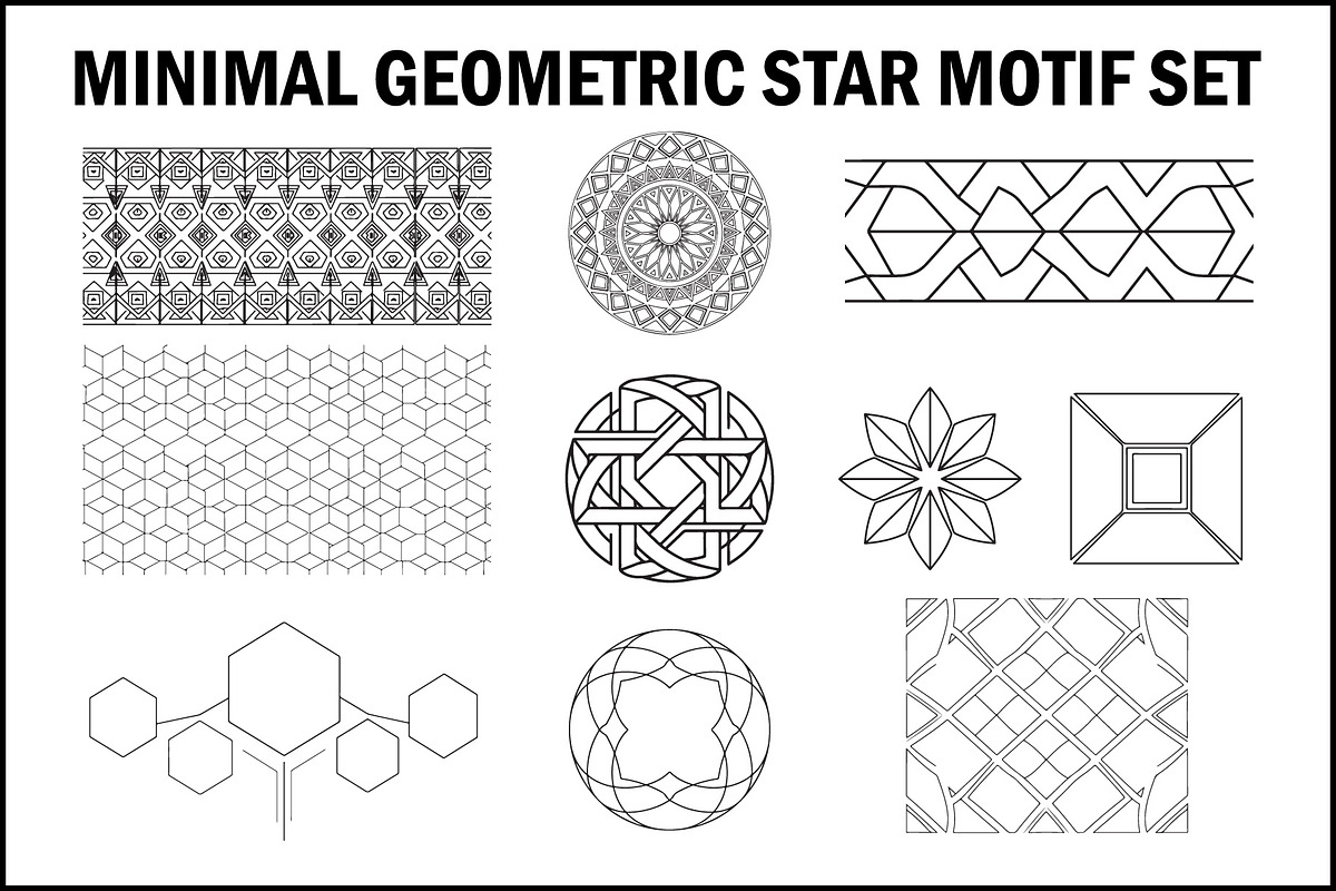 Minimal Geometric Star Motif Set, an Object Graphic by balal (Photo 2 of 3)