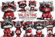 Valentine Grumpy Cat Clipart, an Illustration by cherrydesign (Thumbnail 1 of 4)