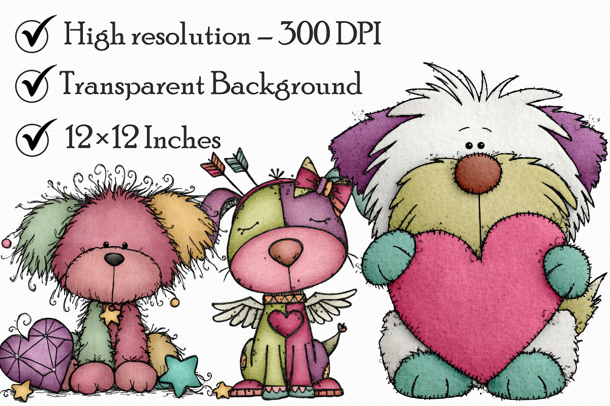 Whimsical Valentine’s Day Dog Clipar, an Illustration by Libby Wishes (Photo 7 of 7)