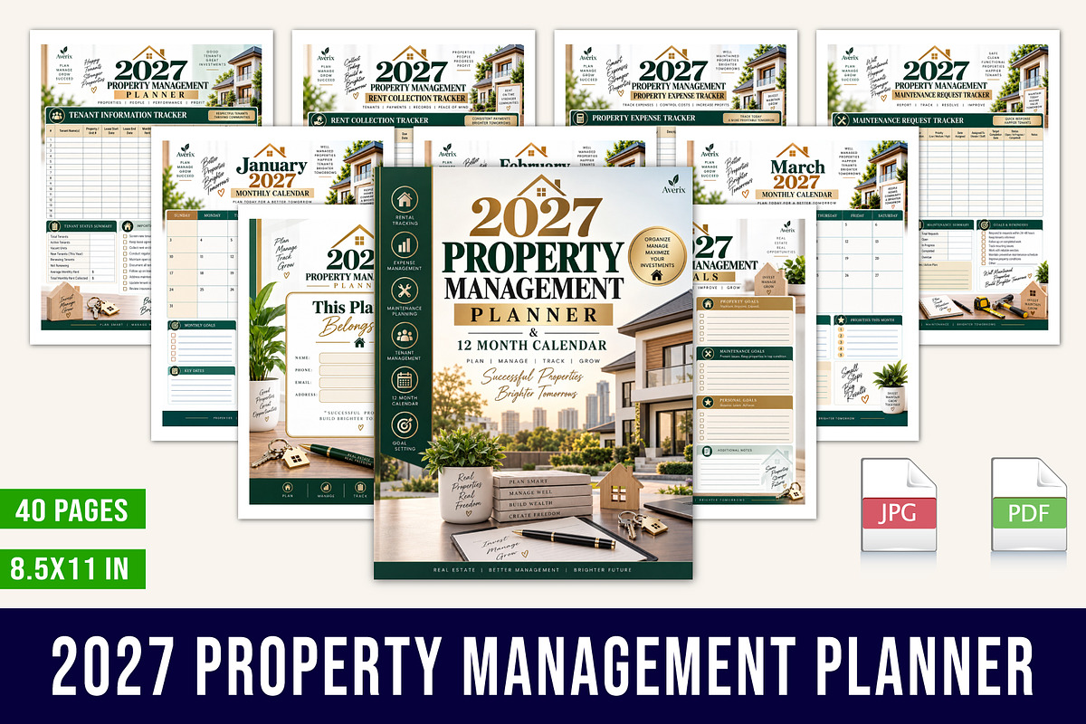 2027 Property Management Planner, a Stationery Template by Designmela01 (Photo 1 of 5)