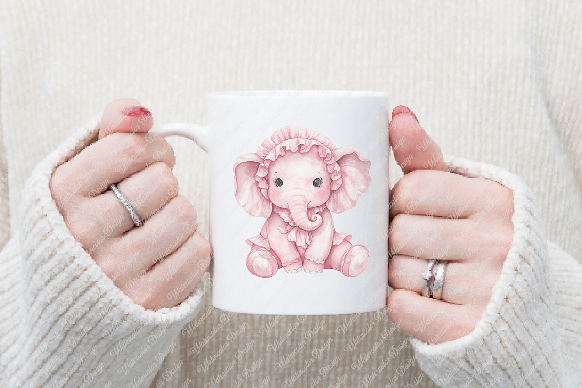 Pink Vintage Plush Animals Clipart, an Illustration by Watercolor design (Photo 10 of 12)