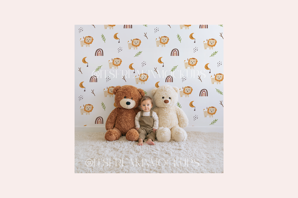 Nursery Wallpaper Mockup PSD, a Household Mockup by ItsFreakinMockups (Photo 4 of 5)