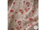 Strawberry Tea Time Seamless Pattern, a Food Illustration by TitaLivingArt (Thumbnail 4 of 10)