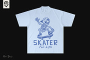Skater for life, skeleton skateboard, a Graphic by shaondesigns (Thumbnail 3 of 7)