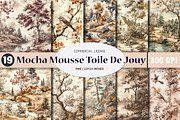 Mocha Mousse Toile De Jouy Patterns, an Illustration by SinaCreation (Thumbnail 1 of 5)