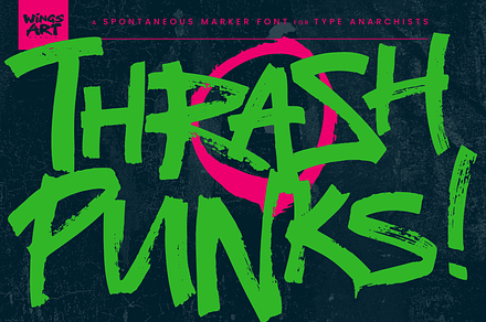 Thrash Punks Spontaneous Marker Font, a Handwritten Font by Wingsart Studio