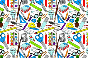 Back to school seamless pattern