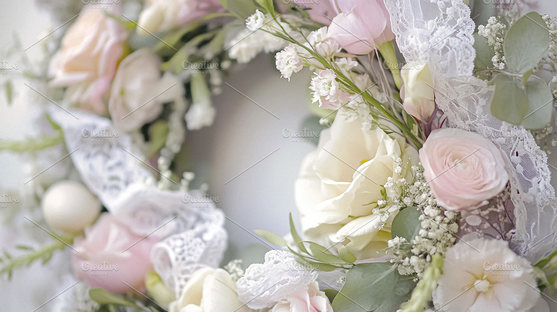 Charming English Easter decor with pastel florals, painted eggs,, a Holiday Photo by Studio ANNA