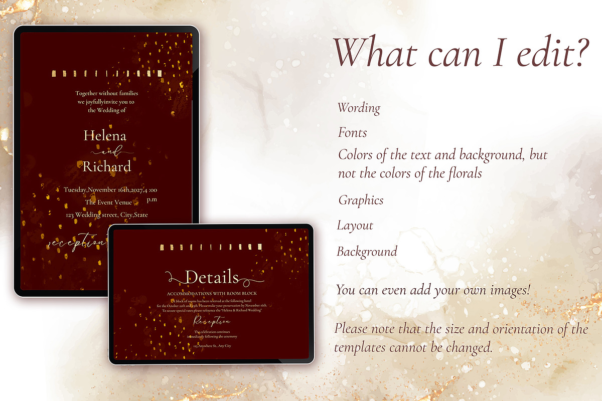 Canva *Elegant Wedding* Invitation, an Invitation Template by ElladesignCo (Photo 3 of 5)
