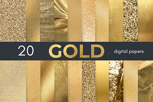 Gold Digital Papers | Gold Textures, a Graphic by Business Chic