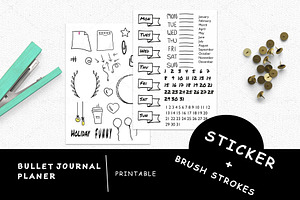 Bullet Journal Planer Brush Strokes