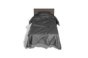 Black Wooden Single Bed 3D Model, an Object 3D Model by rebrandy (Thumbnail 4 of 10)