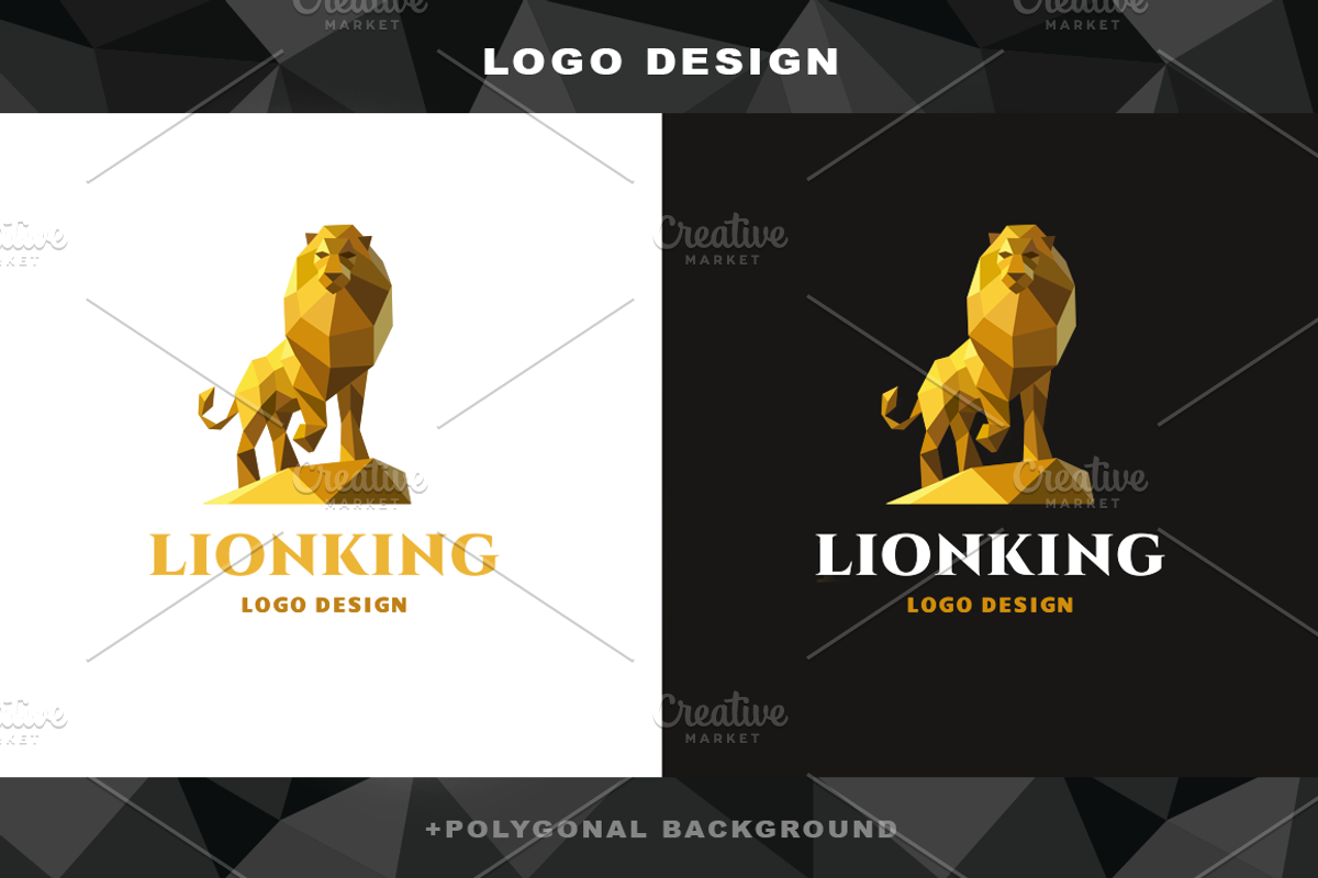 Polygonal Golden Lion logo, a Branding & Logo Template by SODESIGN (Photo 2 of 3)