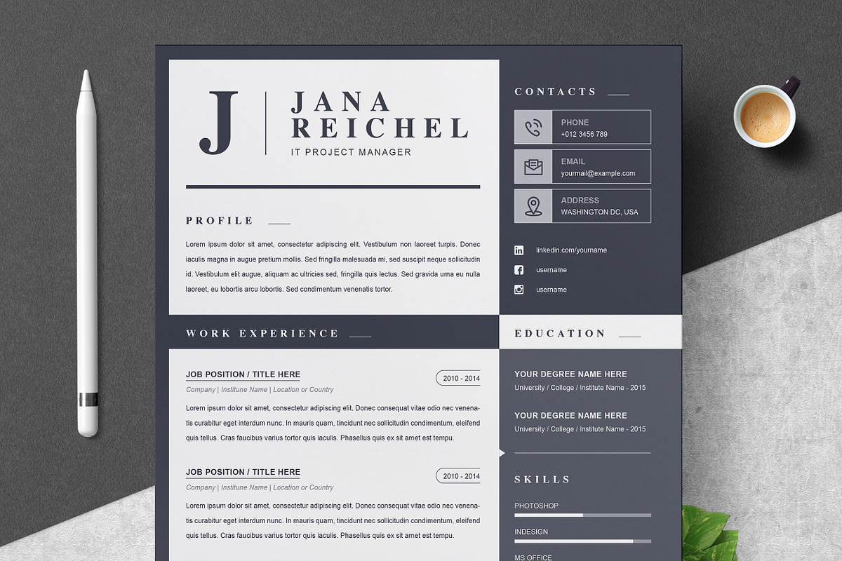 Professional Resume Template, a Resume Template by ResumeInventor (Photo 1 of 5)