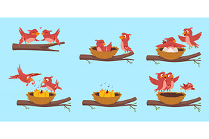 Birds family. Freedom concept, an Animal Illustration by Onyx