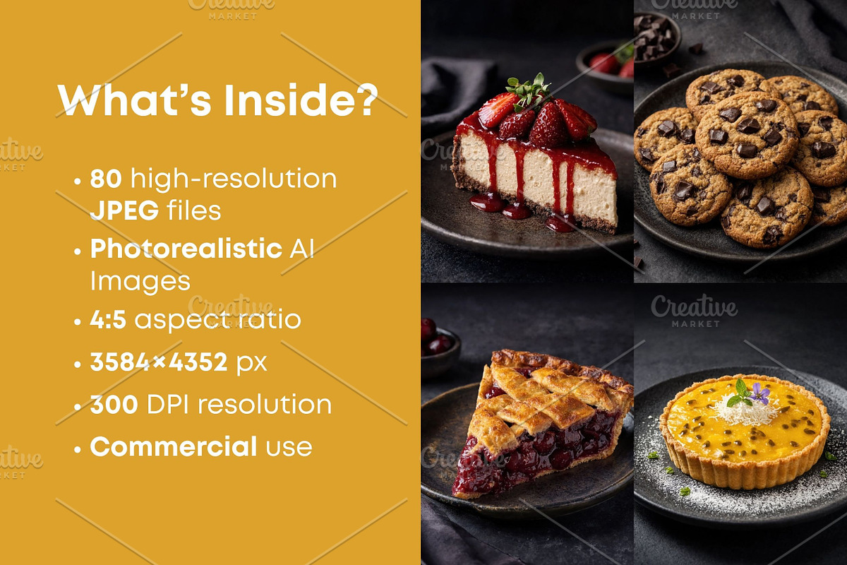 80 Dessert Food Photography Bundle, a Food & Drink Photo by Selenique Studio (Photo 2 of 9)