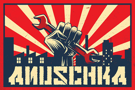 Anuschka - Faux Cyrillic Blackletter, a Blackletter Font by Anomali Creatype