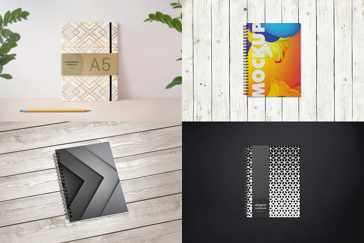 Classic Notebook Mockup Set - A5, a Print Template by Rafael Oliveira (Photo 7 of 7)