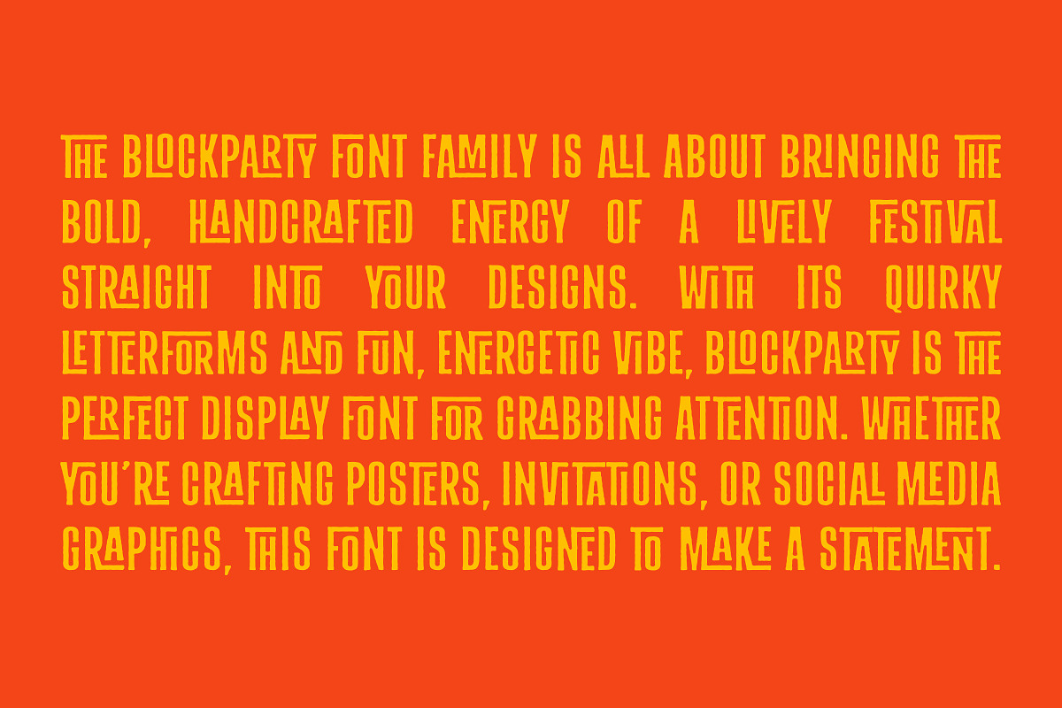 Blockparty - Fun Display Font, a Sans Serif Font by Tom Chalky (Photo 4 of 11)