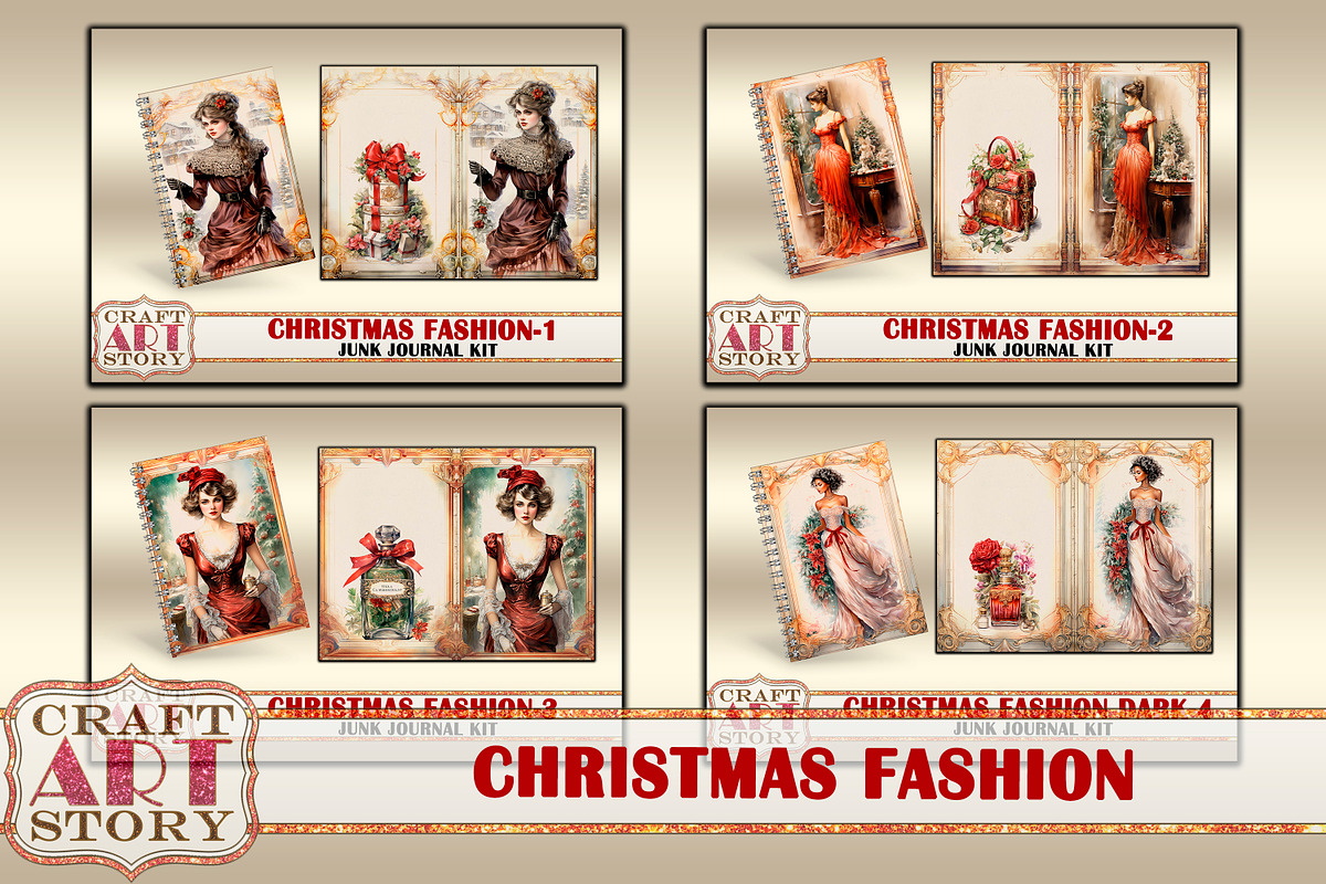 Vintage Christmas Fashion dark-4, a Person Illustration by CraftArtStory (Photo 7 of 7)