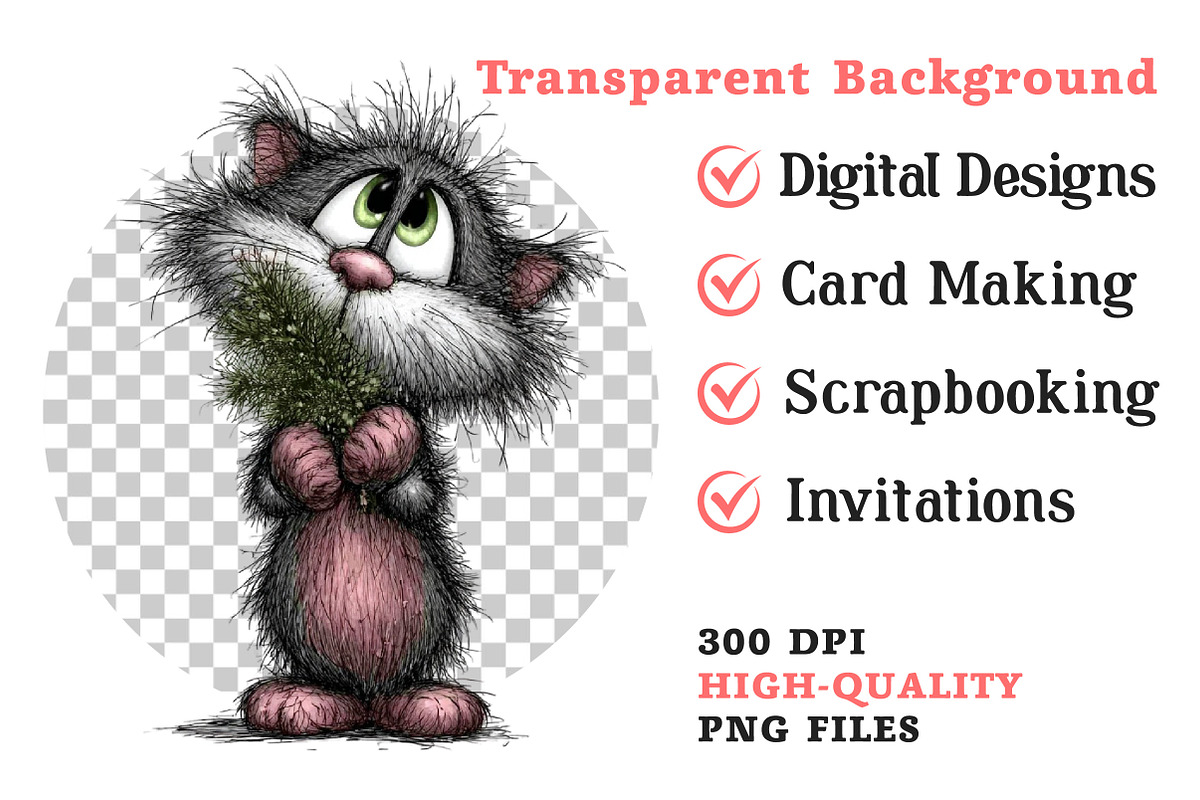 Christmas Whimsical Cats Clipart, an Illustration by Dream Creation (Photo 6 of 6)