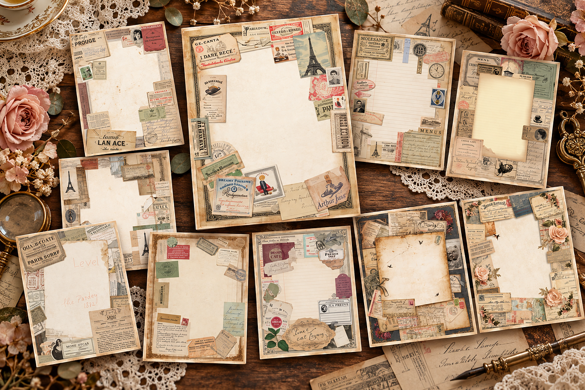 Vintage French Cafe Junk Journal, a Background Graphic by Printable Treasure (Photo 3 of 3)