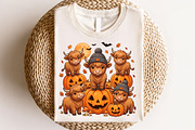 Fall Highland Cow Ghost PNG, a Seasonal Illustration by CraftArtStudio (Thumbnail 4 of 4)