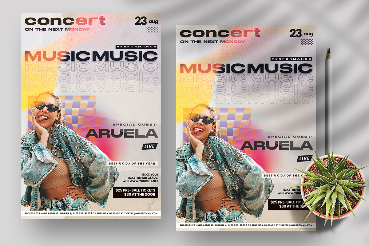 Concert Artist Event Flyer (PSD), a Flyer Template by PixelsDesign (Photo 1 of 2)