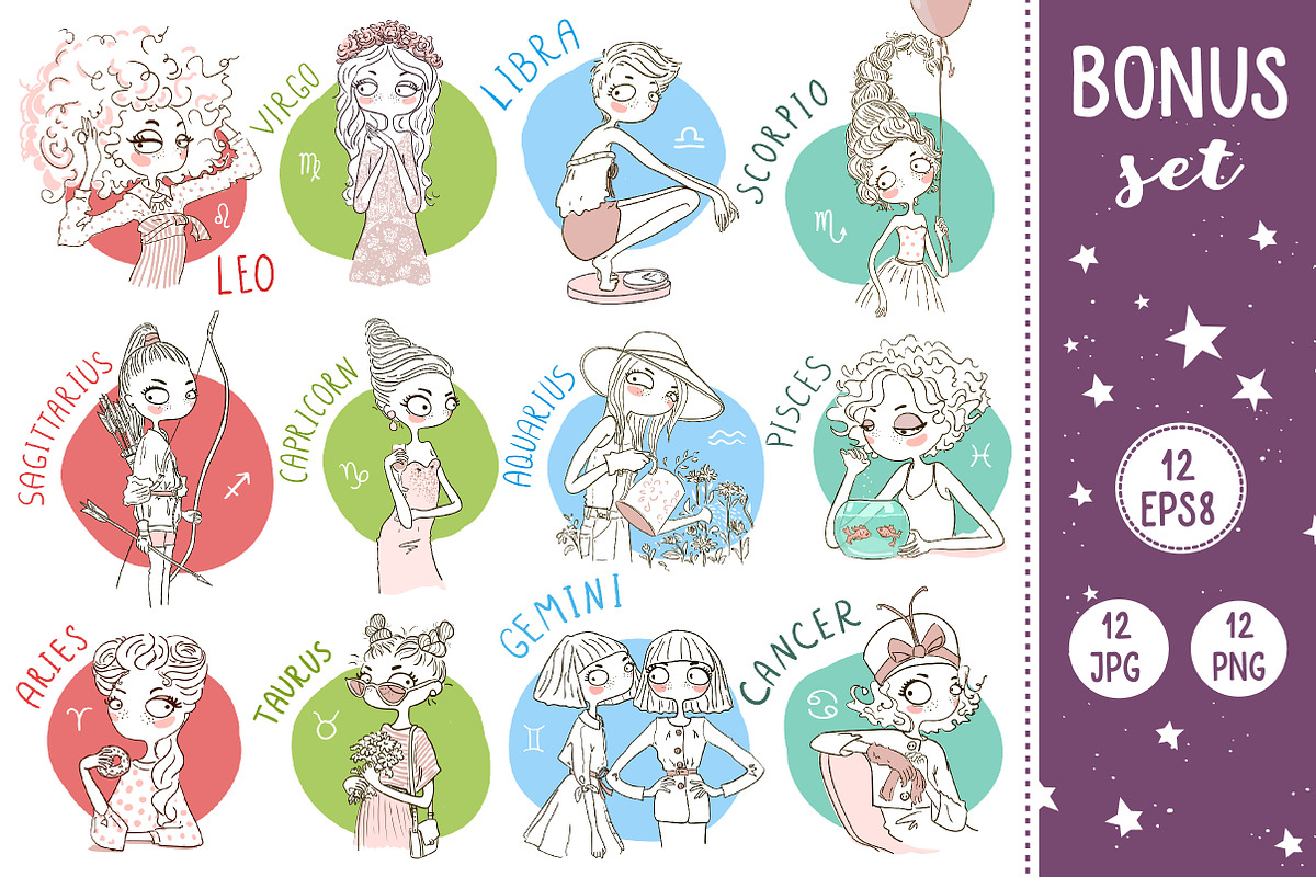 Zodiac cute girl, an Illustration by Salvadorova