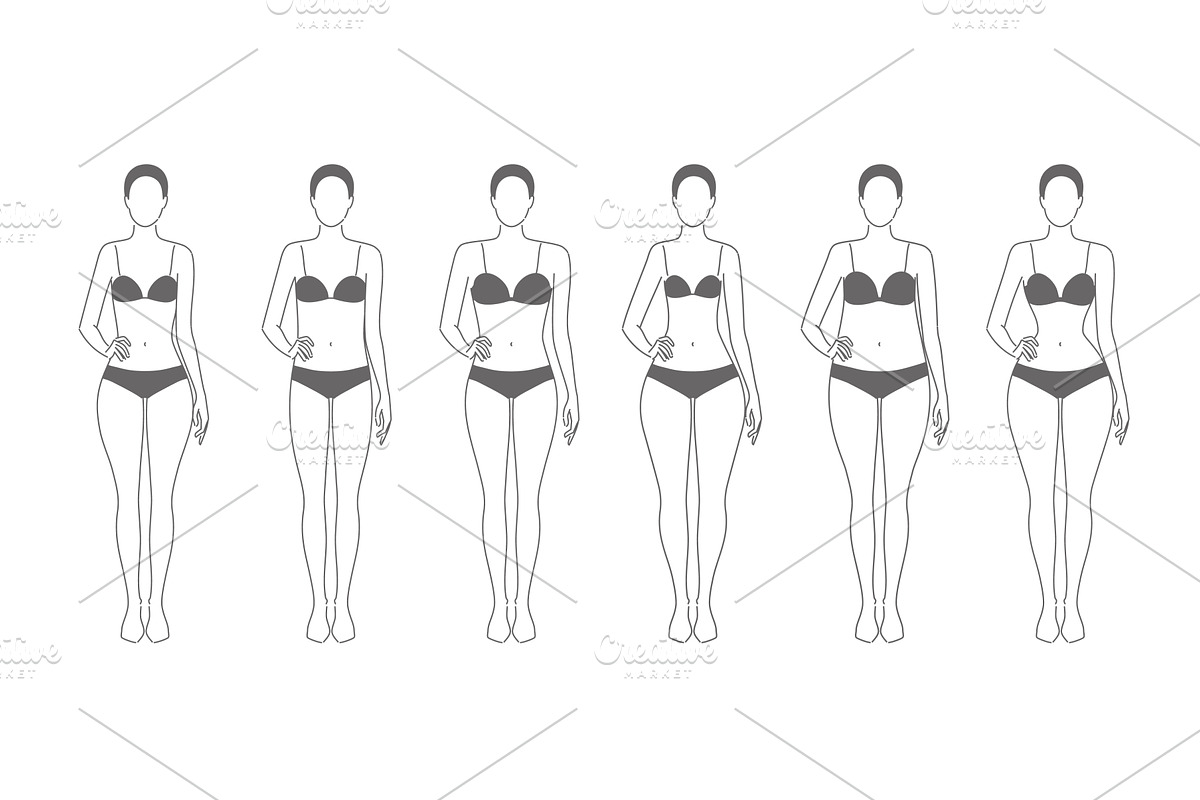 Five types of women s body shapes, an Object Illustration by Alltruecolours