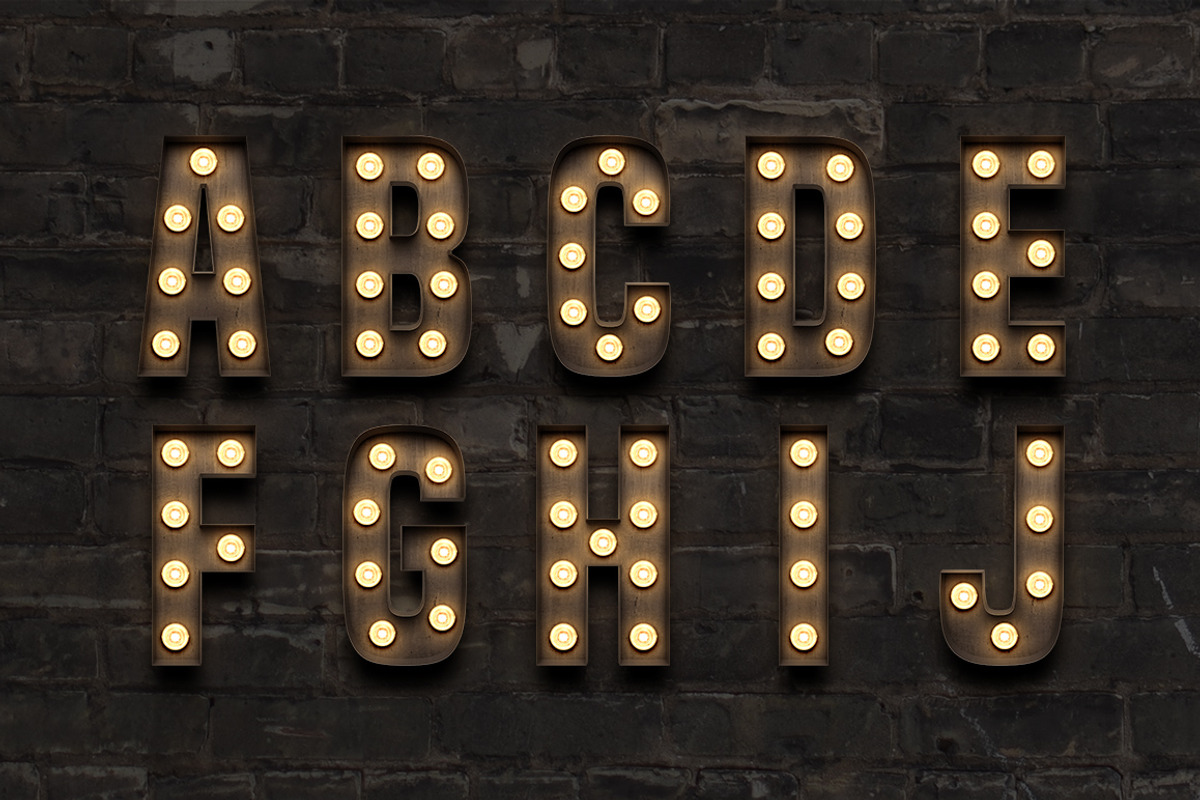 Marquee: Light Bulb Sign Letters, an Object Graphic by Medialoot (Photo 2 of 6)