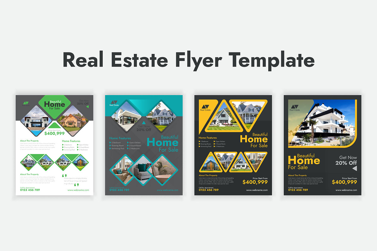 A Set Of Editable Real Estate Flyer, a Flyer Template by Kazi Hossain