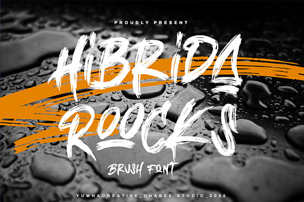 Hibrida Roocks - Brush Font, a Handwritten Font by Dhabee