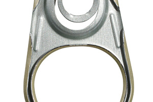 Metal pull tab from can on isolated background, top view, an Industrial Photo by ndanko