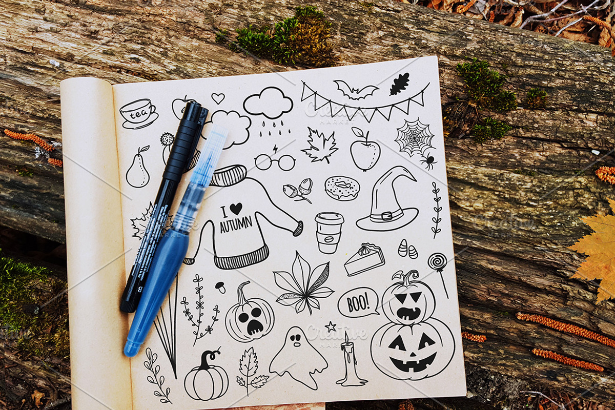 Autumn vibes: Fall Halloween doodles, a Decorative Illustration by harmonia_green_art (Photo 7 of 7)