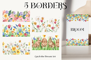 Petite Bunnies & Spring Wildflowers