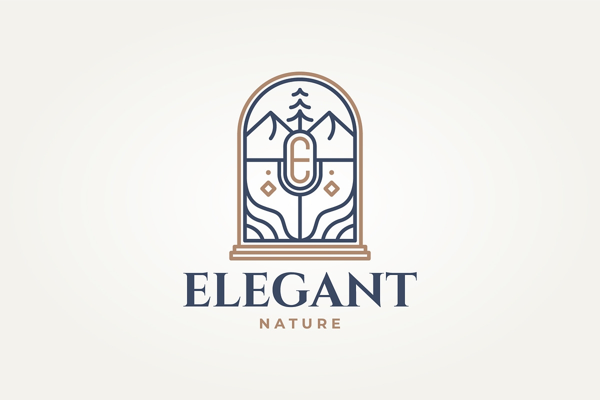 mountain nature line art icon logo, a Branding & Logo Template by Blazybone (Photo 1 of 2)
