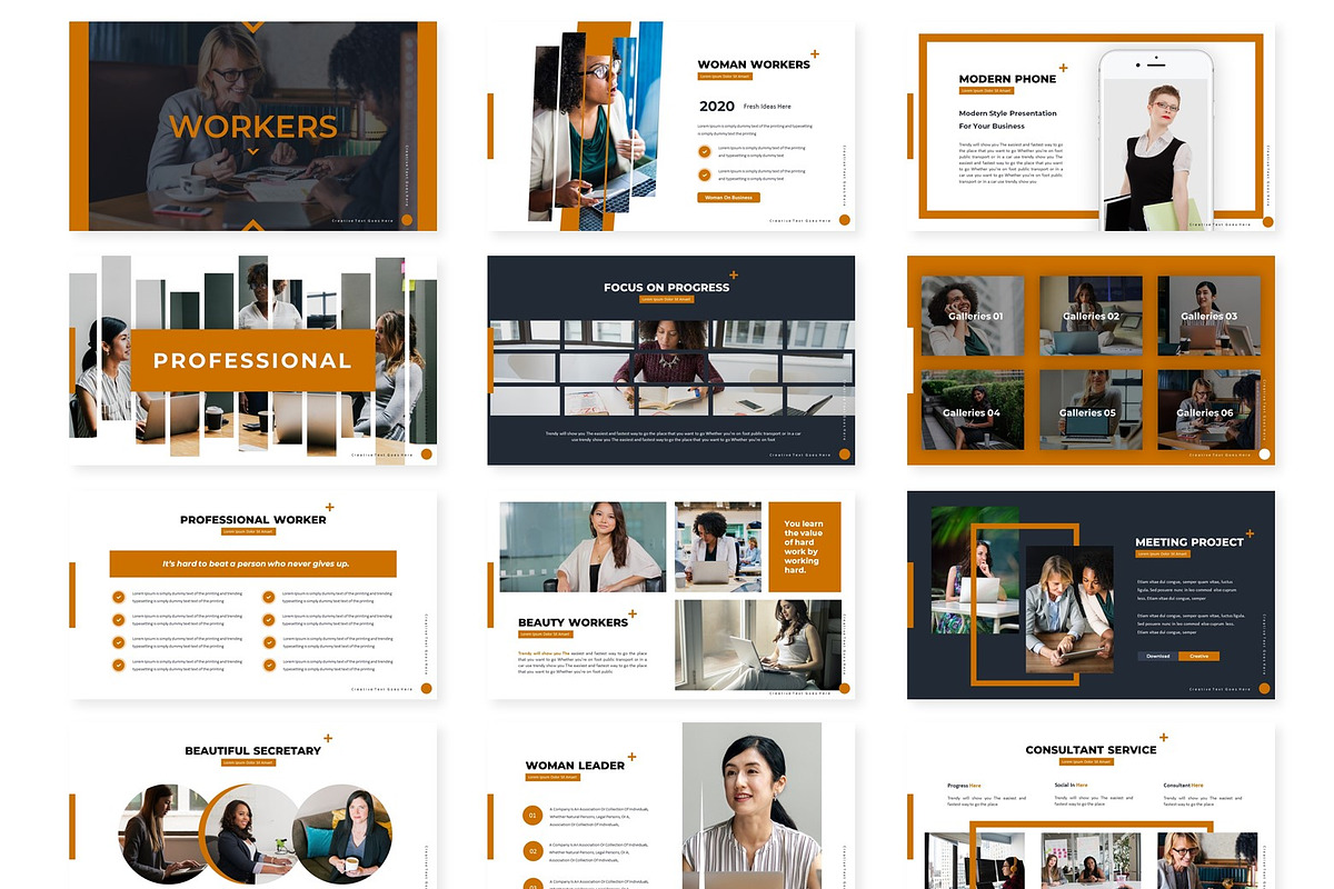Workers - Powerpoint Template, a Presentation Template by AQR Studio