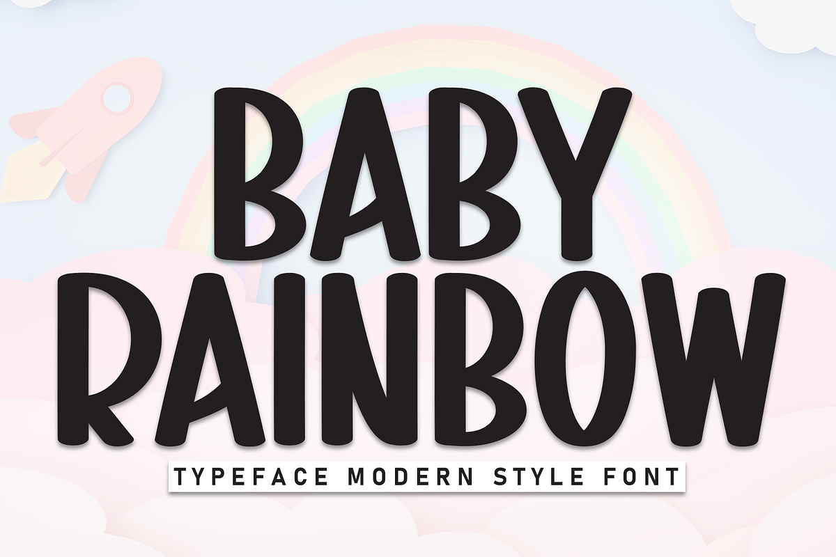 Baby Rainbow | Script Font, a Script Font by Scratchones (Photo 1 of 8)