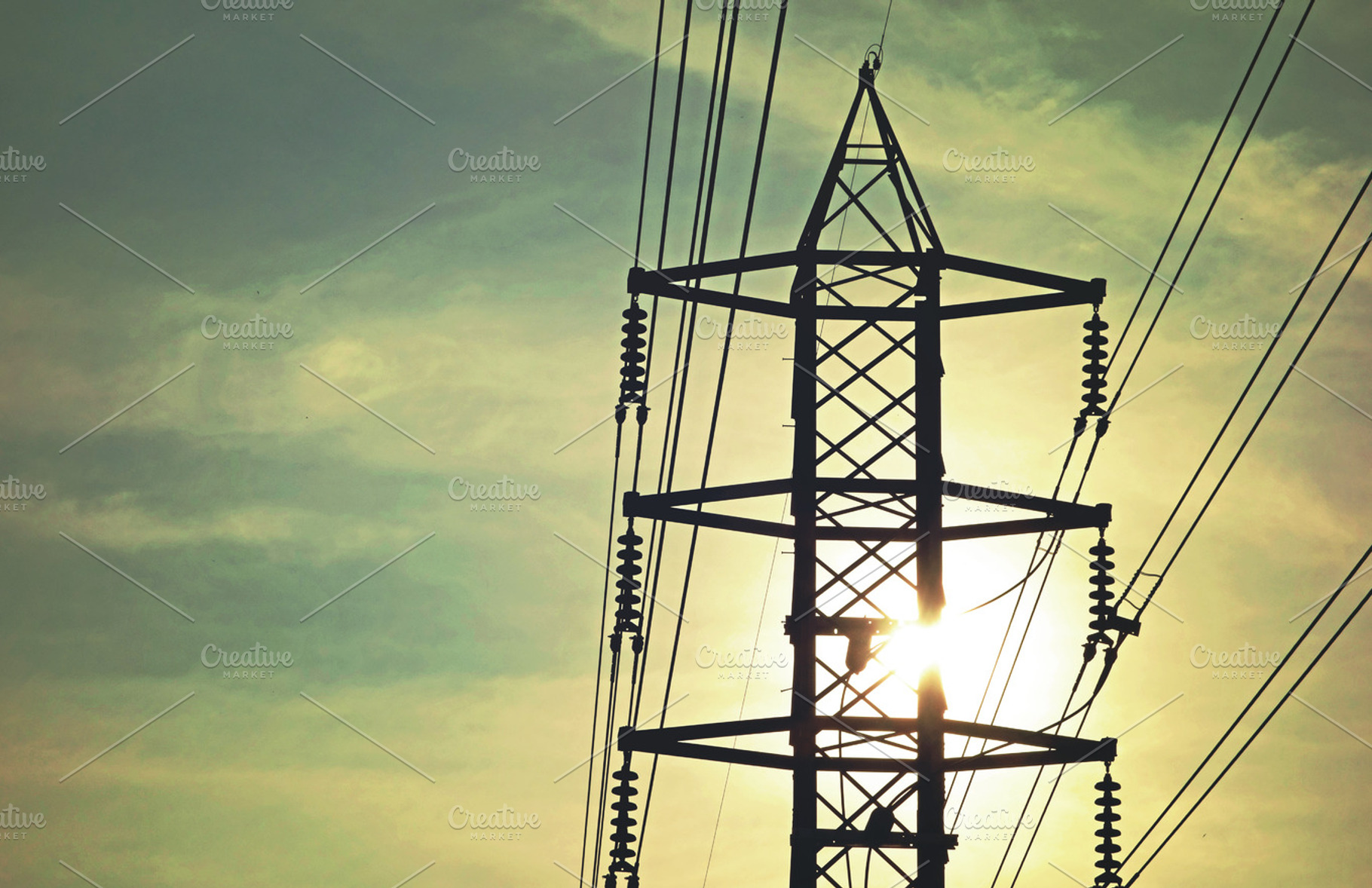 Power lines containing power line, electricity, and energy