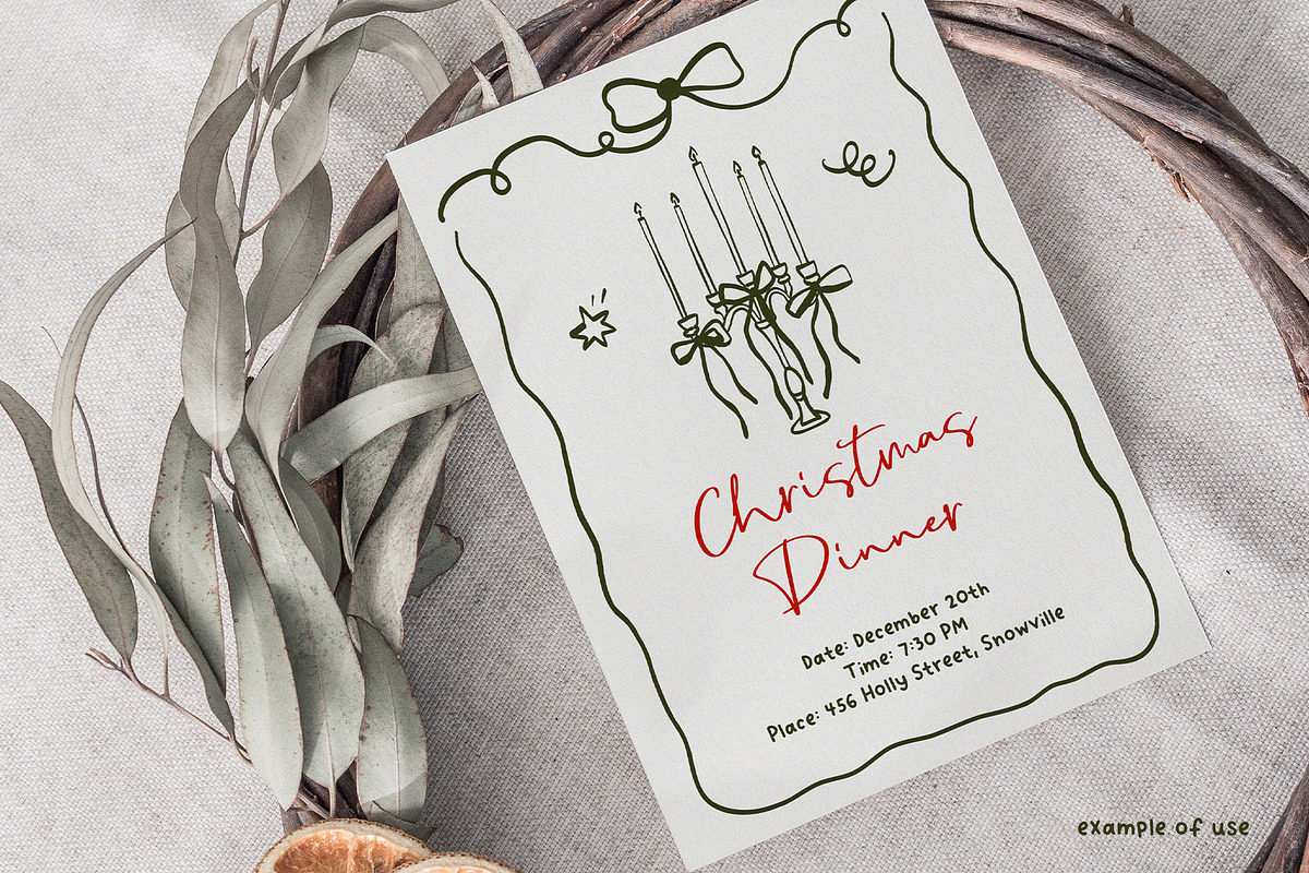 Coquette Christmas hand drawn set, a Seasonal Illustration by Madiwaso (Photo 10 of 14)