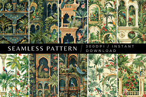 10 Patel's Tropical Haven Patterns, a Pattern Graphic by Inknfolly