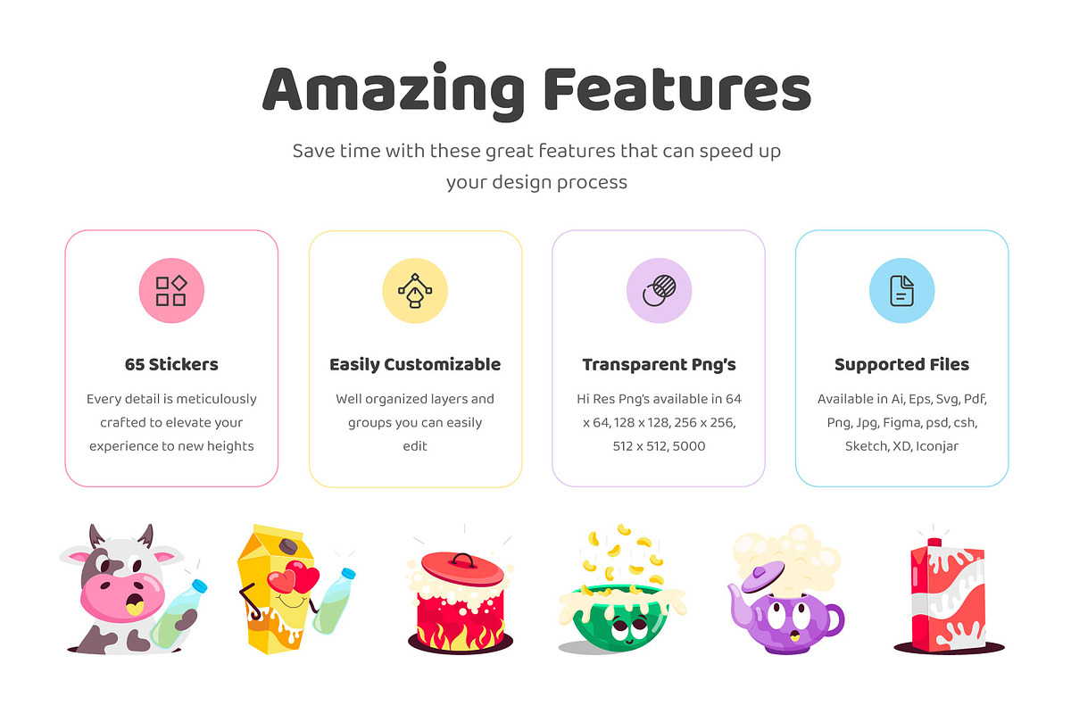 Milk Cartoon Sticker Pack, an Emoji Icon by Vectors Market (Photo 2 of 6)