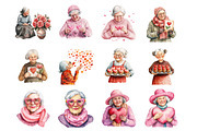 Elderly Valentine Woman Clipart, an Illustration by Design Market (Thumbnail 2 of 3)